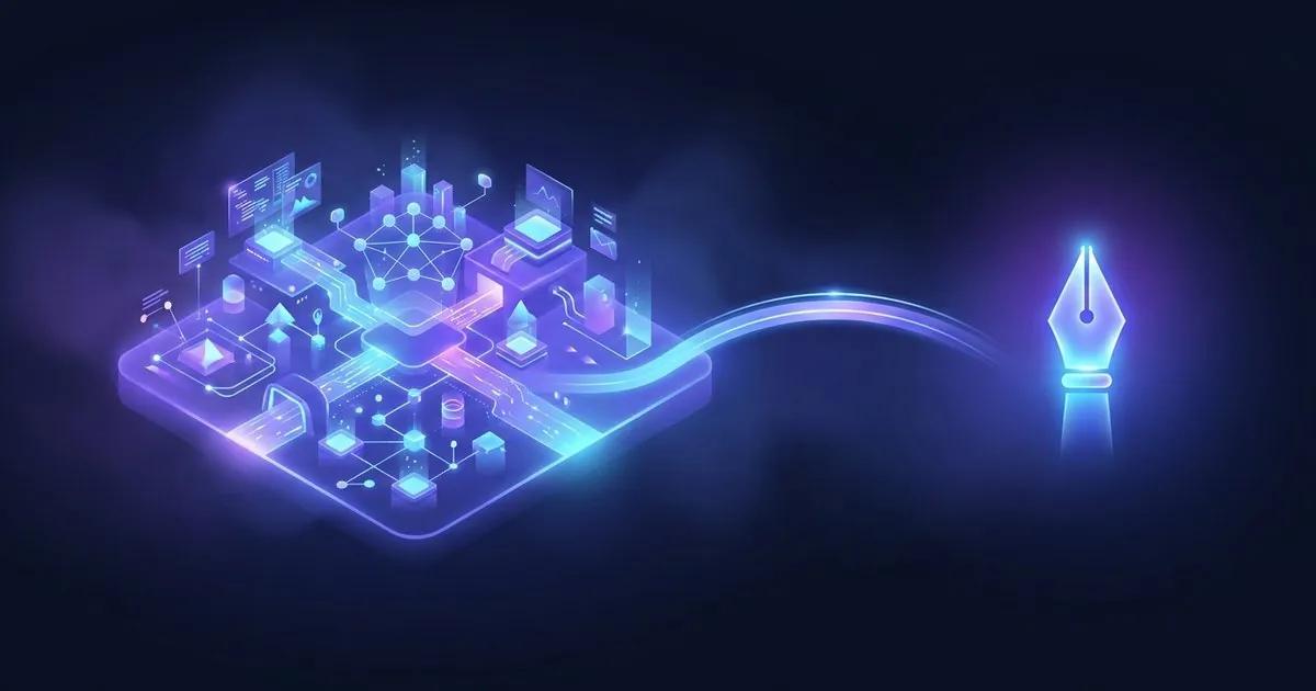 Editorial illustration contrasting a long horizontal timeline ribbon with a single neat open document on the right, separated by a soft visual division.